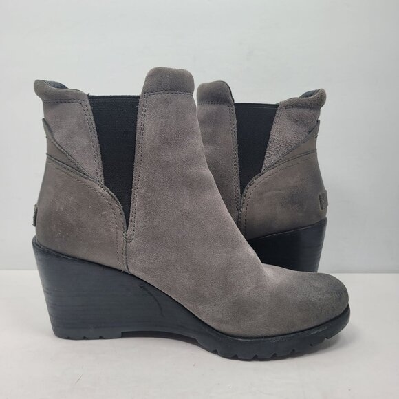Sorel After Hours Women's Gray Suede Wedge Ankle Boots US Size 9.5 - Picture 5 of 10